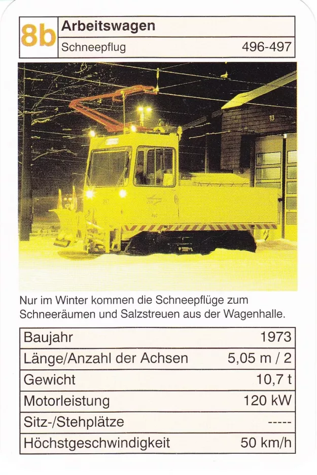 Spillekort: Karlsruhe sneplov 497 Arbeitswagen Schneepflug (2002)
