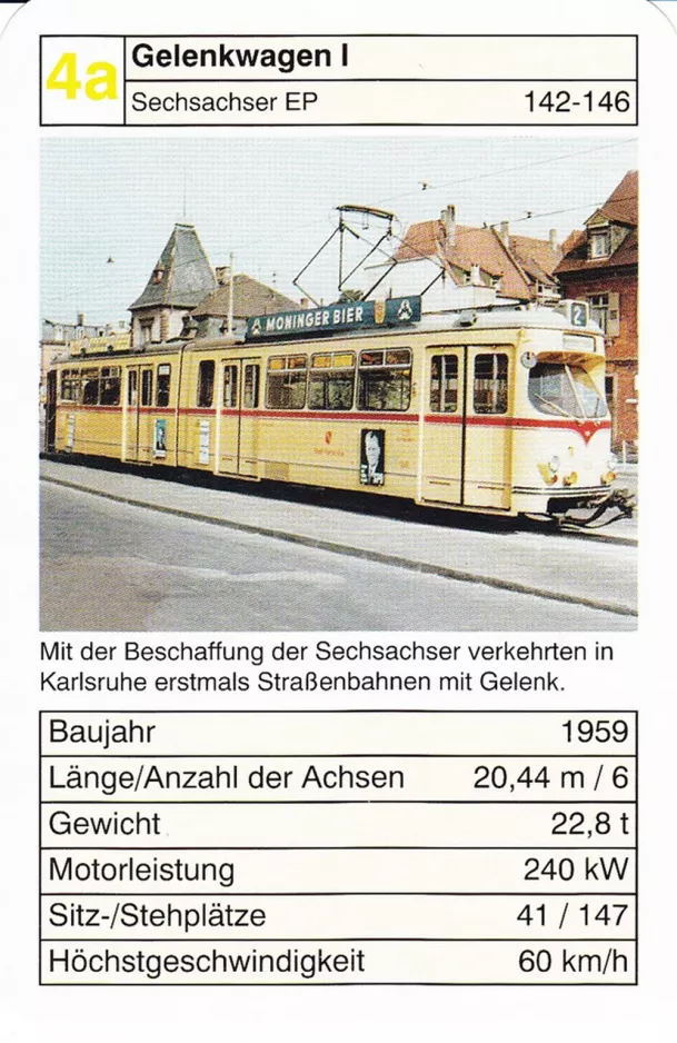 Spillekort: Karlsruhe sporvognslinje 2 på Siemensallee (2002)