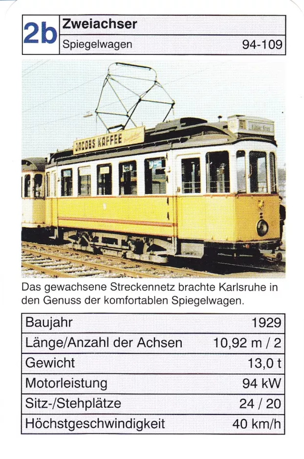 Spillekort: Karlsruhe Zweiachser Spiegelwagen 94-109 (2002)