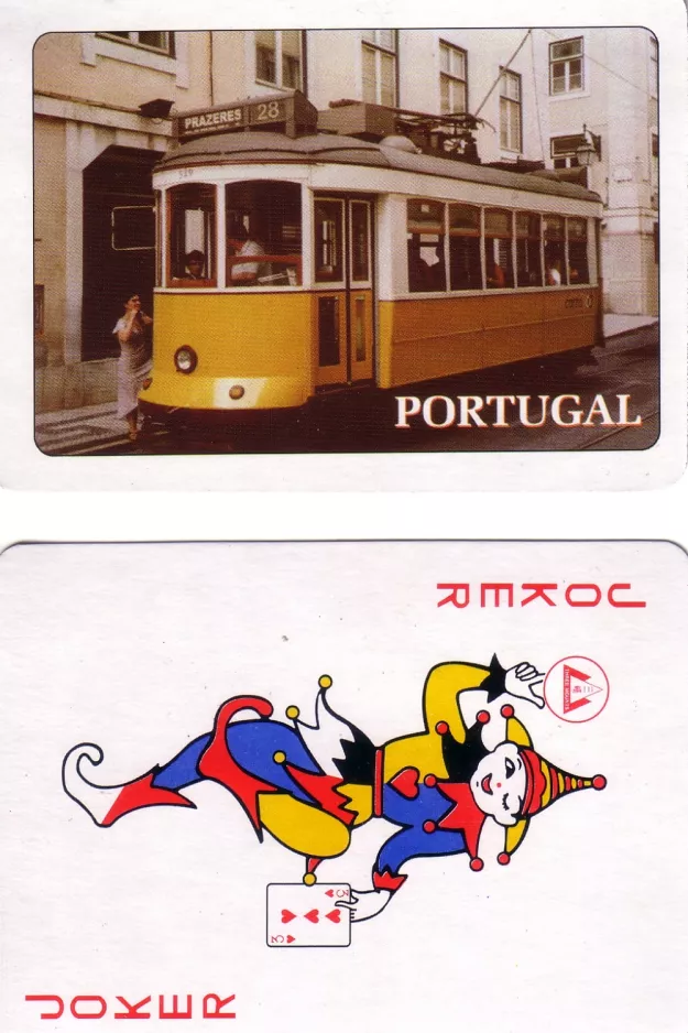 Spillekort: Lissabon sporvognslinje 28E med motorvogn 549 (2008)