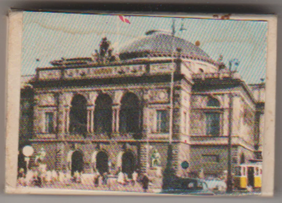 Tændstikæske: København foran Det Kongelige Teater (1920)