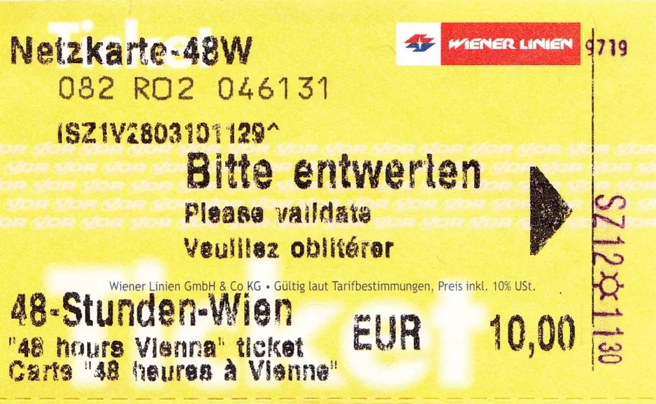 Touristkort til Wiener Linien (2010)