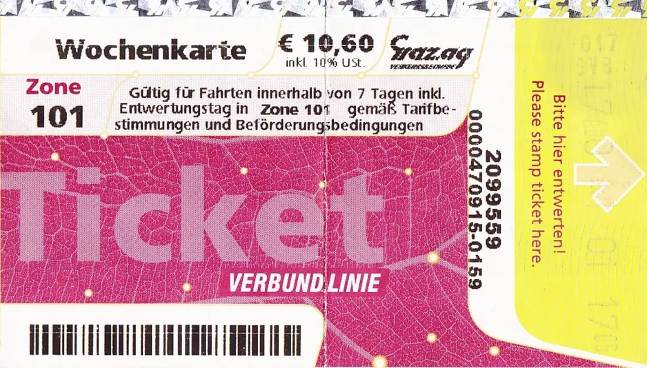 Ugekort til Holding Graz Linien, forsiden (2010)