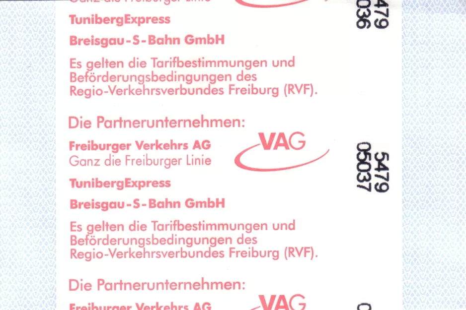 Voksenbillet til Freiburger Verkehr (VAG), bagsiden (2008)