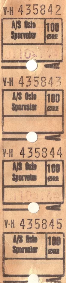 Voksenbillet til Sporveien, forsiden (1980)