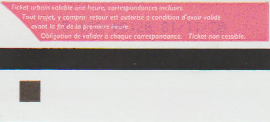 Voksenbillet til Transports en Commun Lyonnais (TCL), bagsiden (2018)