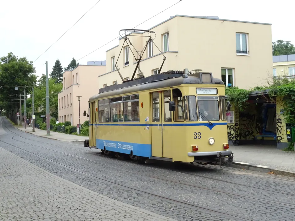 Woltersdorf sporvognslinje 87 med motorvogn 33 ved Schleuse (2024)