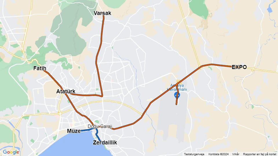Antalya Ulaşim linjekort