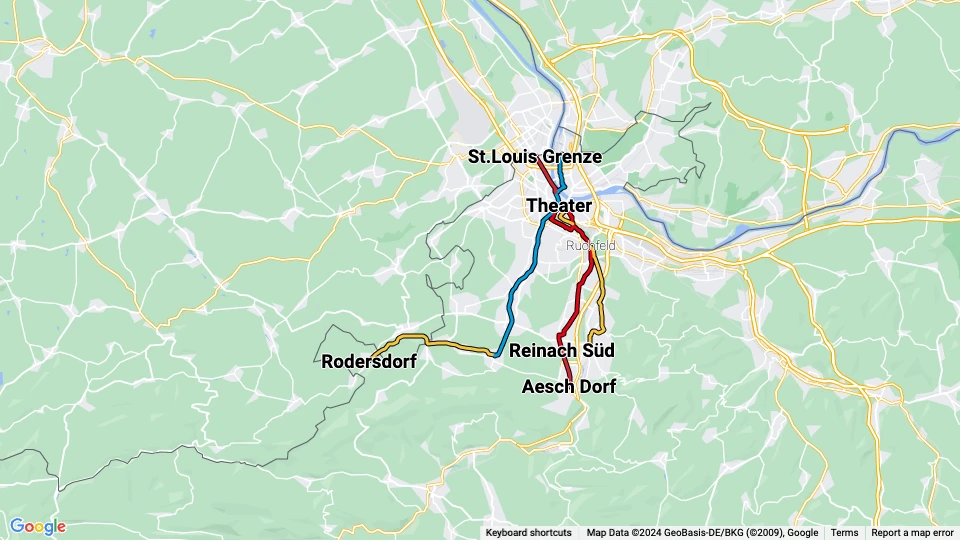 Baselland Transport (BLT) linjekort