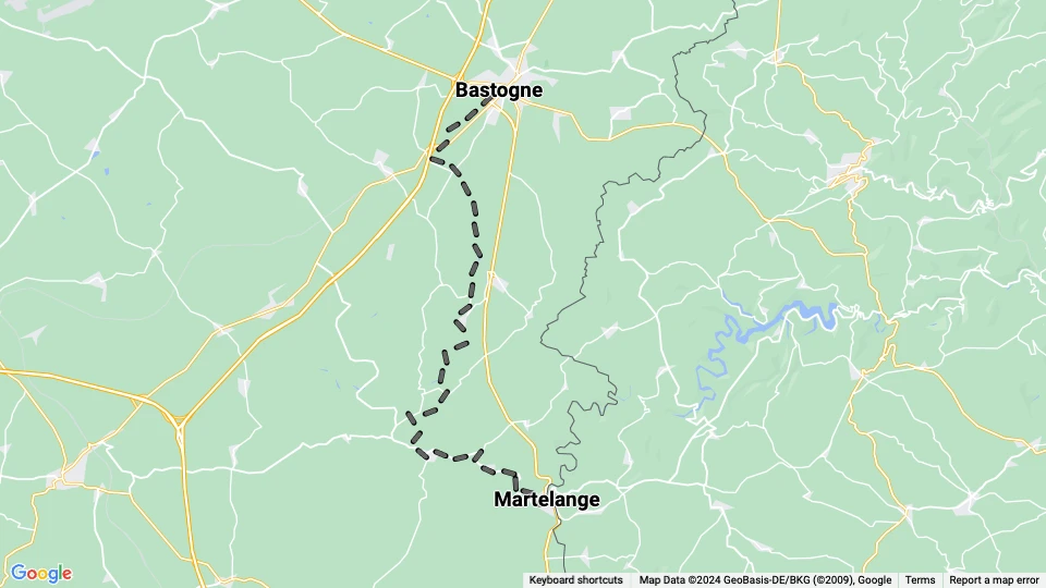 Bastogne regionallinje 516: Bastogne - Martelange linjekort