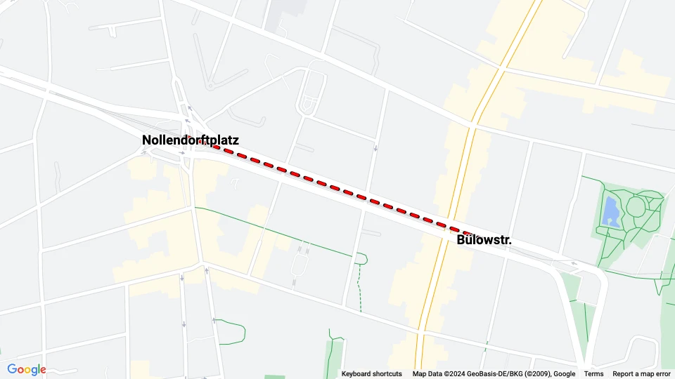 Berlin E2: Bülowstr. - Nollendorftplatz linjekort
