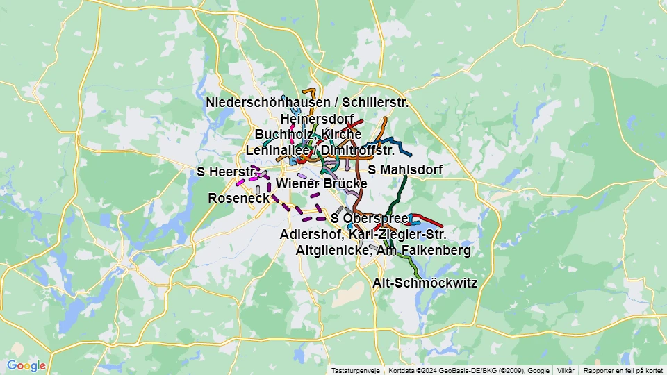 Berliner Verkehrsbetriebe (BVG) linjekort