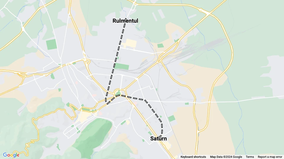 Brasov sporvognslinje 101: Rulmentul - Saturn linjekort