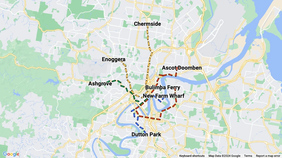 Brisbane City Council linjekort