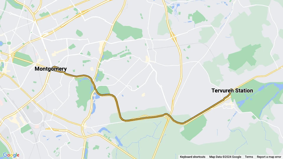 Bruxelles sporvognslinje 44: Montgomery - Tervuren Station linjekort