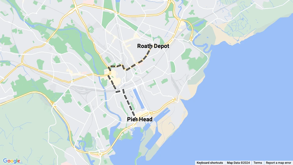 Cardiff sporvognslinje 2: Roath Depot - Pier Head linjekort