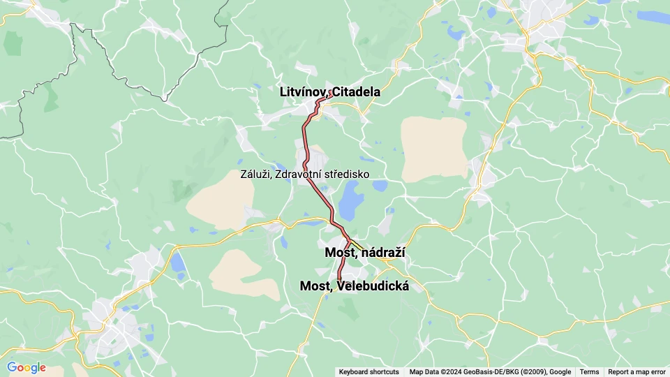 Dopravní podnik měst Mostu a Litvínova (DPMML) linjekort