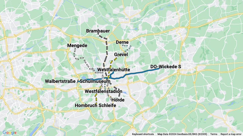 Dortmunder Stadtwerke (DSW21) linjekort