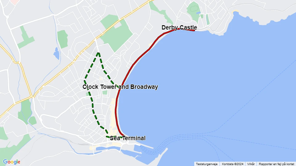 Douglas Bay Horse Tramway linjekort