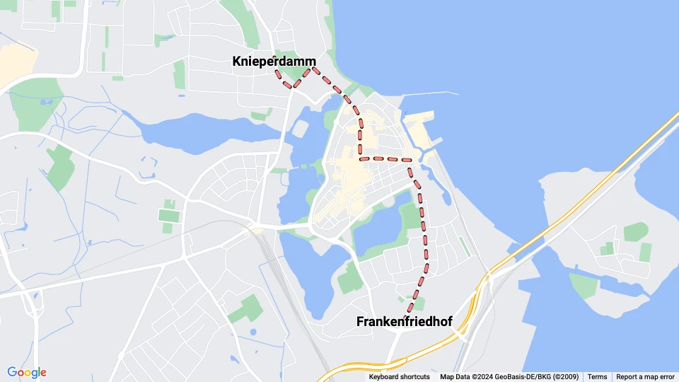Elektrizitätswerk und Straßenbahn Stralsund linjekort
