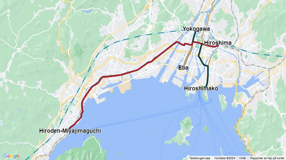 Hiroshima Electric Railway linjekort