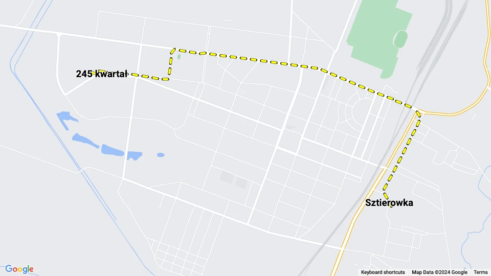 Horlivka sporvognslinje 7: 245 kwartał - Sztierowka linjekort