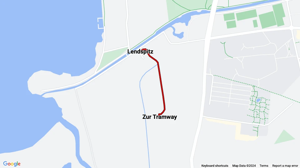 Klagenfurt Lendcanaltramway: Lendspitz - Zur Tramway linjekort
