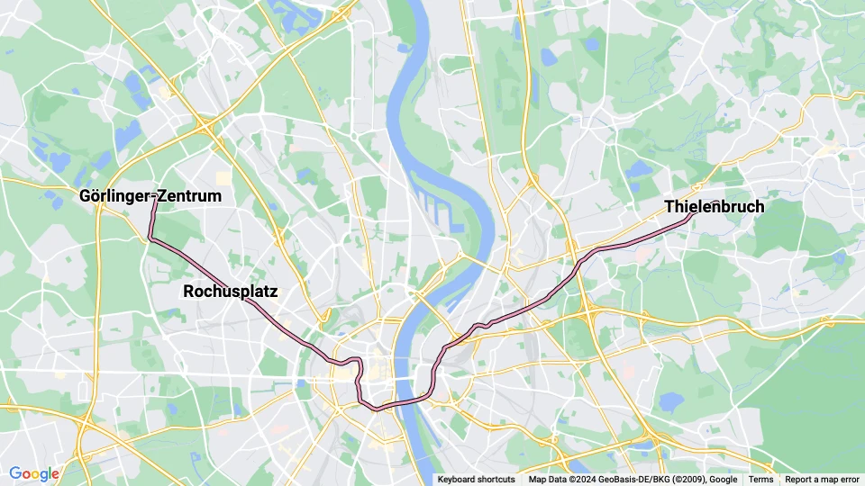 Köln sporvognslinje 3 linjekort
