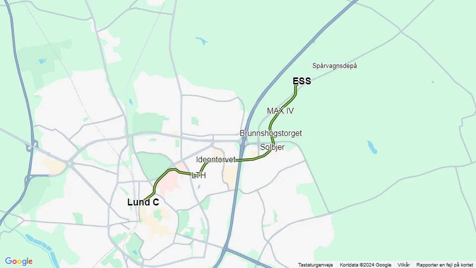 Lunds spårväg linjekort