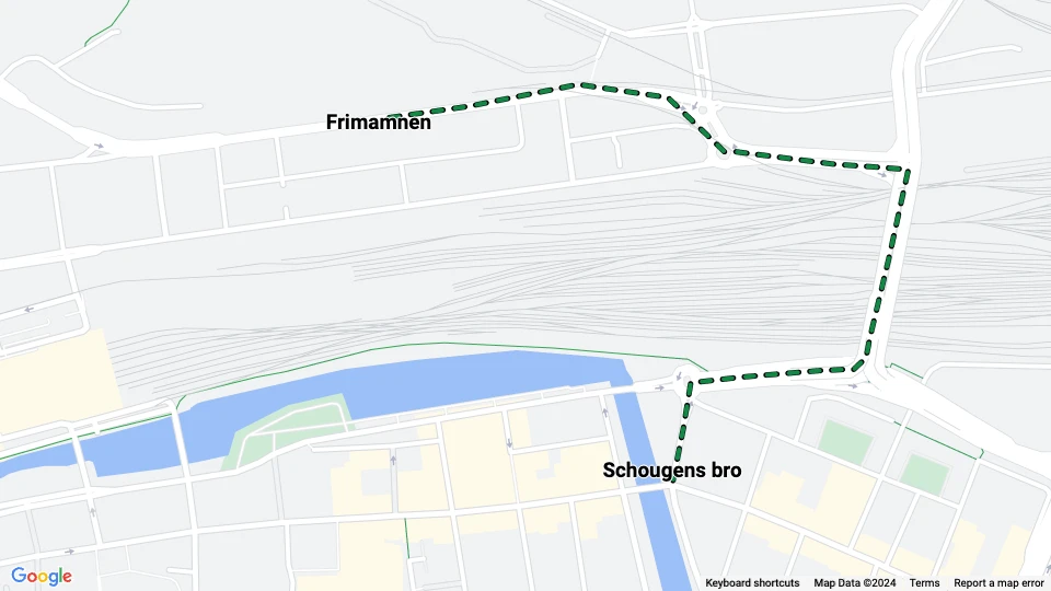 Malmø ekstralinje 7: Schougens bro - Frimamnen linjekort