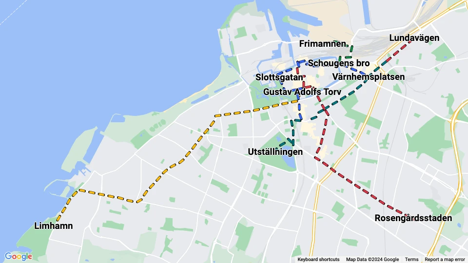 Malmö Lokaltrafik (ML) linjekort
