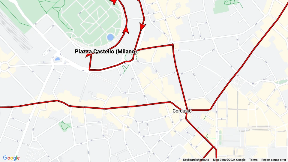 Milano City Tour linjekort