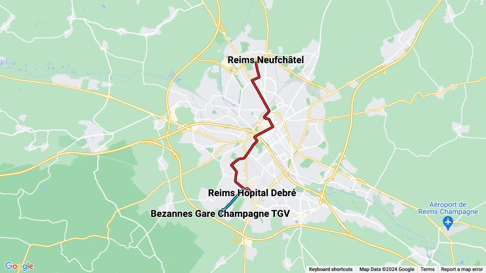Mobilité agglomération Rémoise (MARS) linjekort
