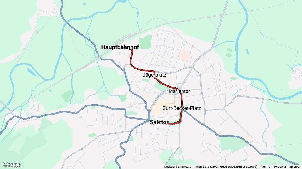 Naumburger Touristenbahn (NTB) linjekort