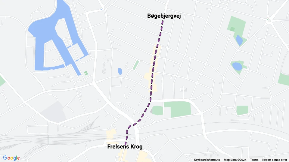 Odense Skibhuslinie: Frelsens Krog - Bøgebjergvej linjekort