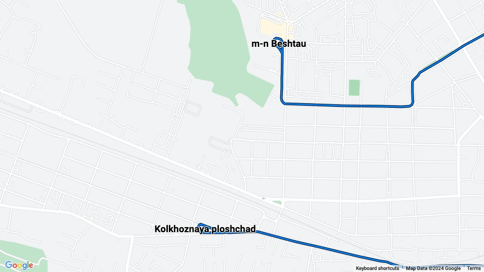 Pjatigorsk sporvognslinje 7: Kolkhoznaya ploshchad - m-n Beshtau linjekort