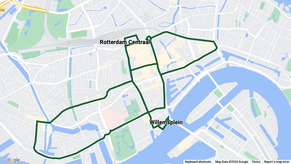 Rotterdams Openbaar Vervoer Museum en Exploitatie van Oldtimers (RoMeO) linjekort