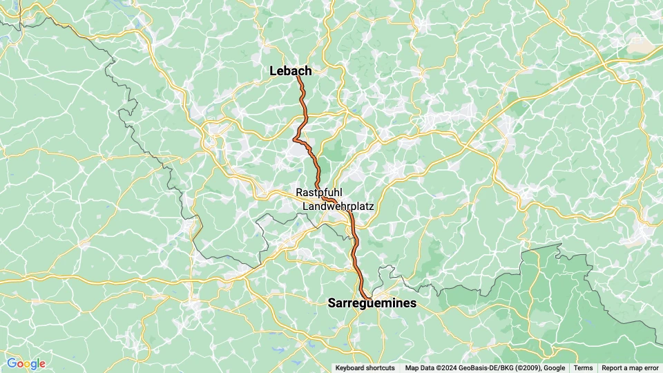 Saarbahn linjekort