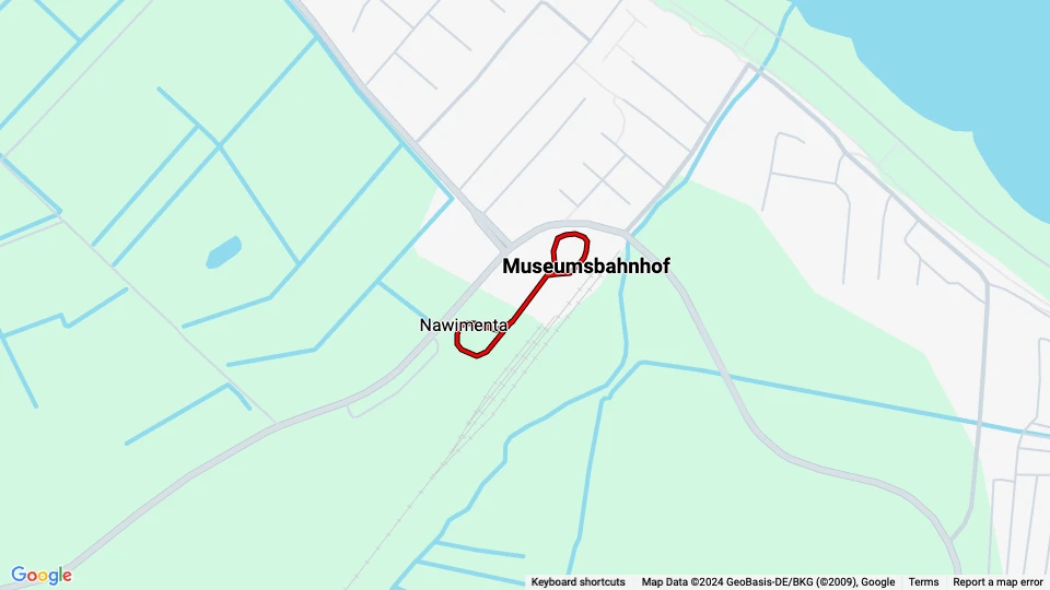 Schönberger Strand museumslinje: Museumsbahnhof - Nawimenta linjekort