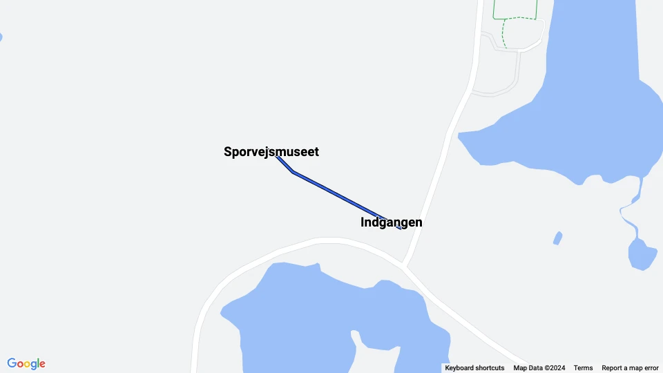 Skjoldenæsholm meterspor: Sporvejsmuseet - Indgangen linjekort