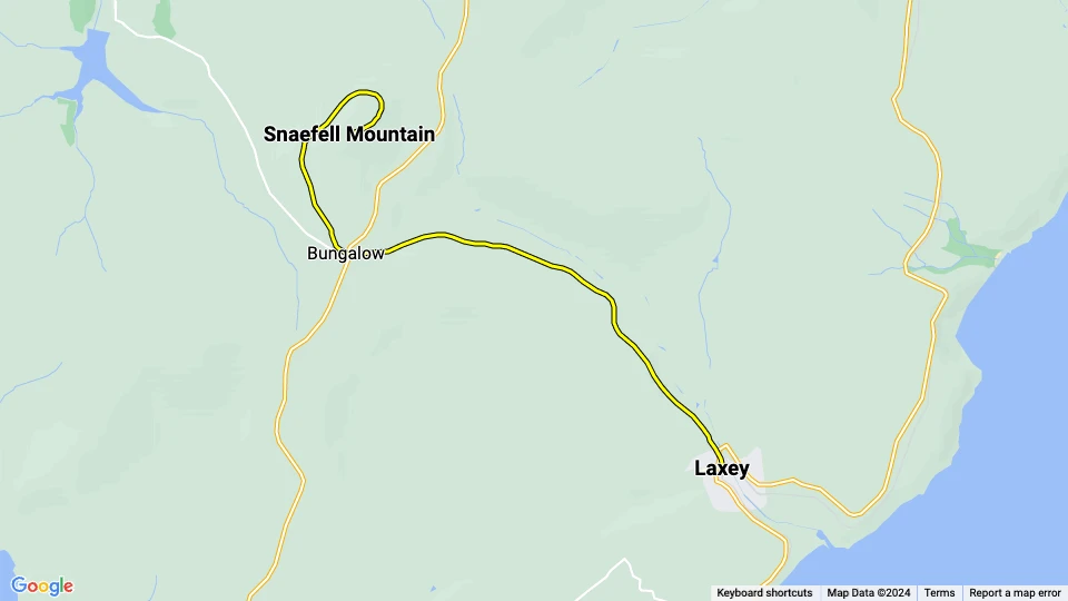 Snaefell Mountain Railway linjekort