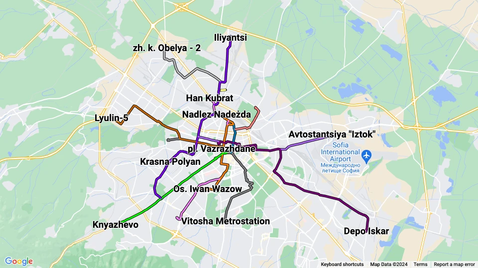 Sofia Traffic linjekort