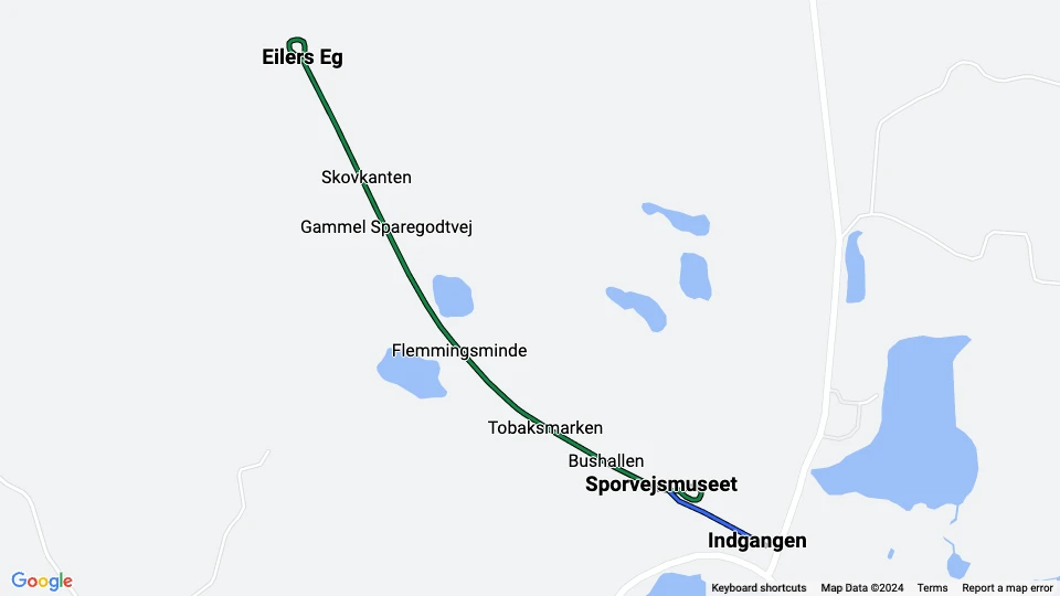 Sporvejsmuseet Skjoldenæsholm linjekort