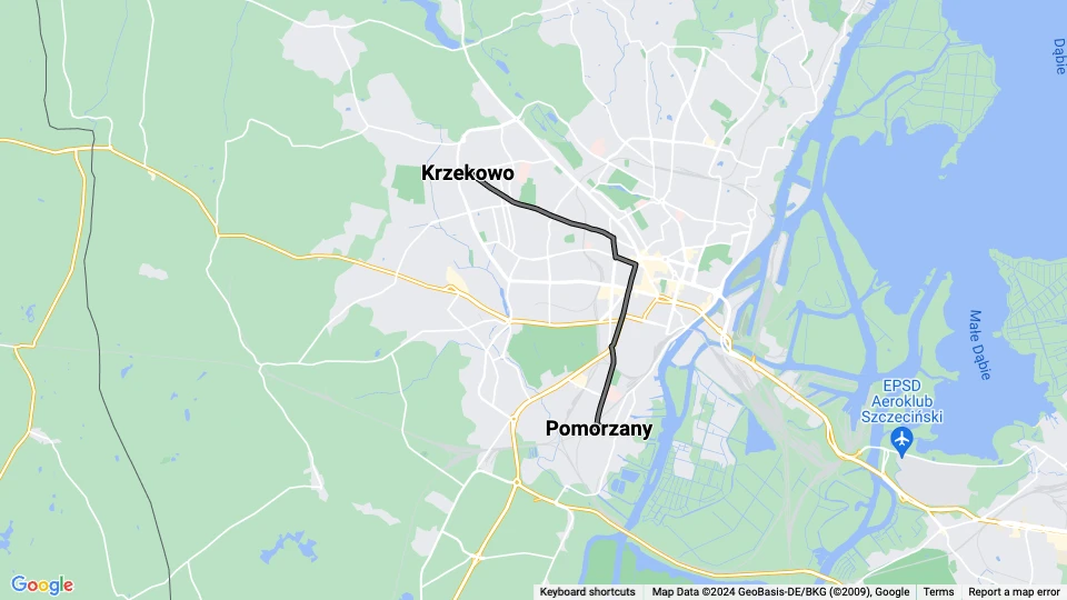 Stettin ekstralinje 4: Pomorzany - Krzekowo linjekort