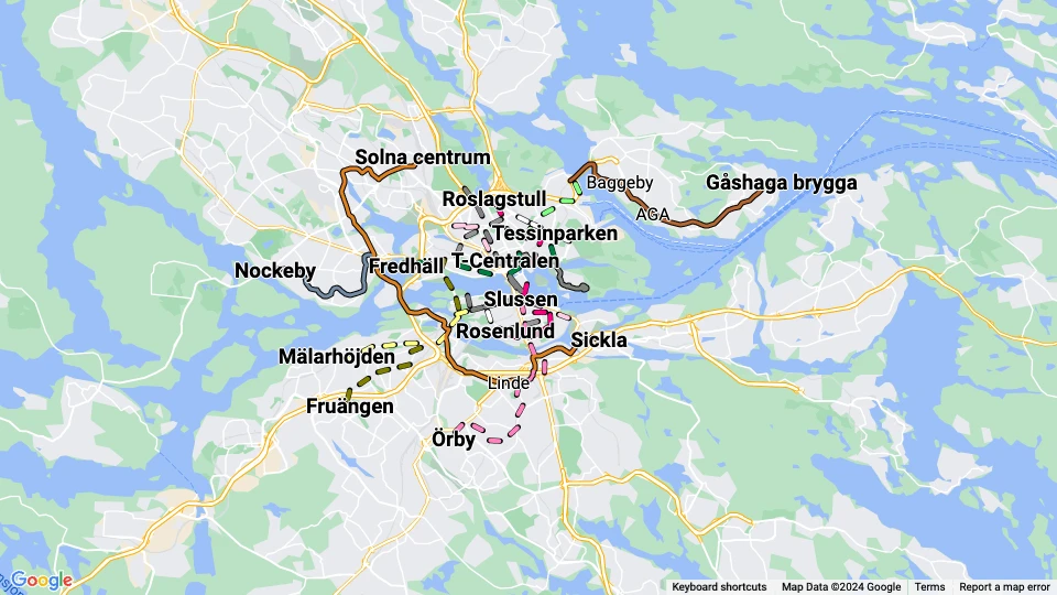 Storstockholms Lokaltrafik (SL) linjekort
