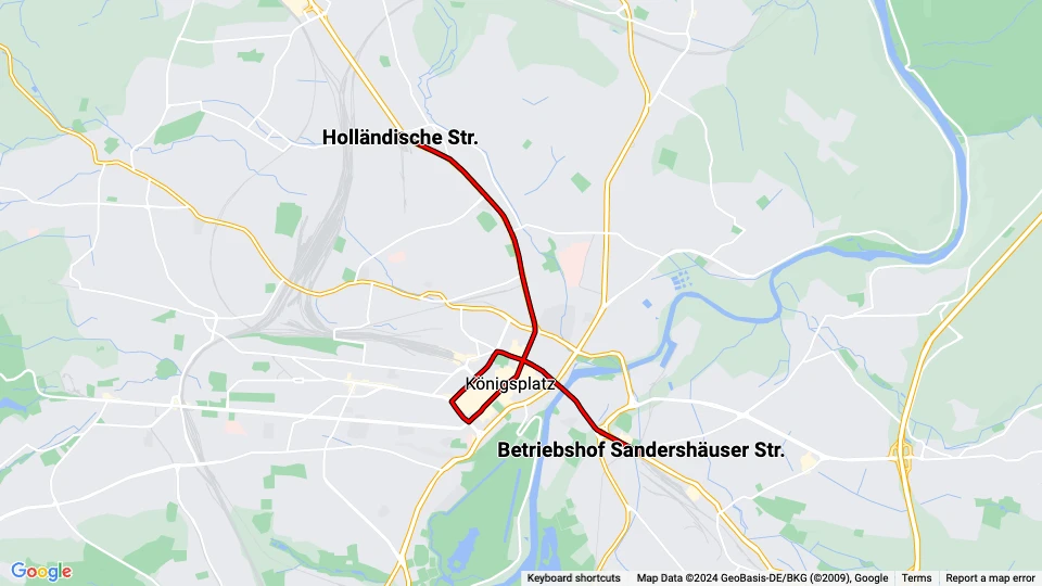 Straßenbahnmuseum Kassel linjekort