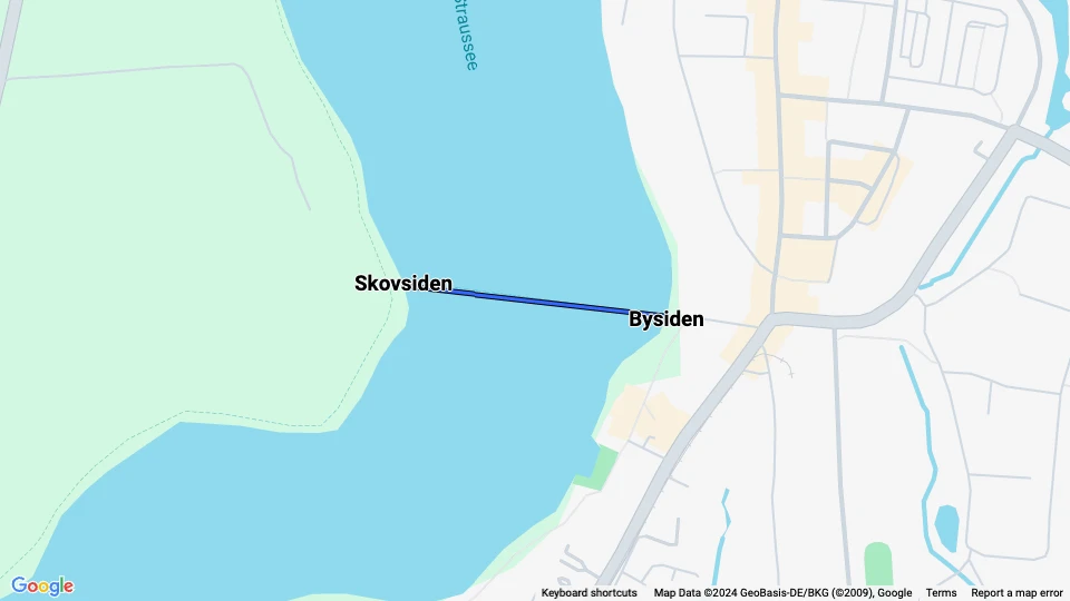 Strausberg vandlinje 39: Bysiden - Skovsiden linjekort