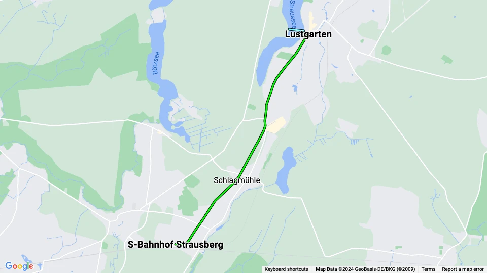 Strausberger Eisenbahn linjekort