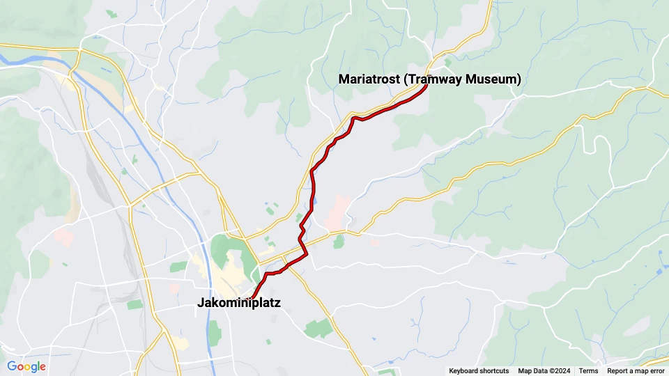 Tramway Museum Graz (TMG) linjekort