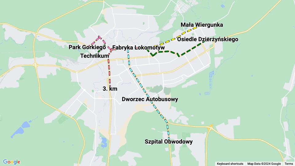 Transport Lugansk linjekort